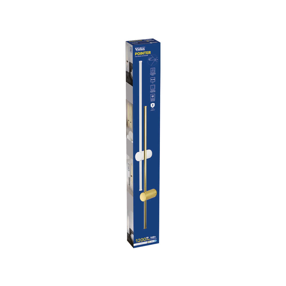 Світильник настінний Violux POINTER 16W 3000/4200/6000K 1200Lm IP20 золотий ( 551225 )